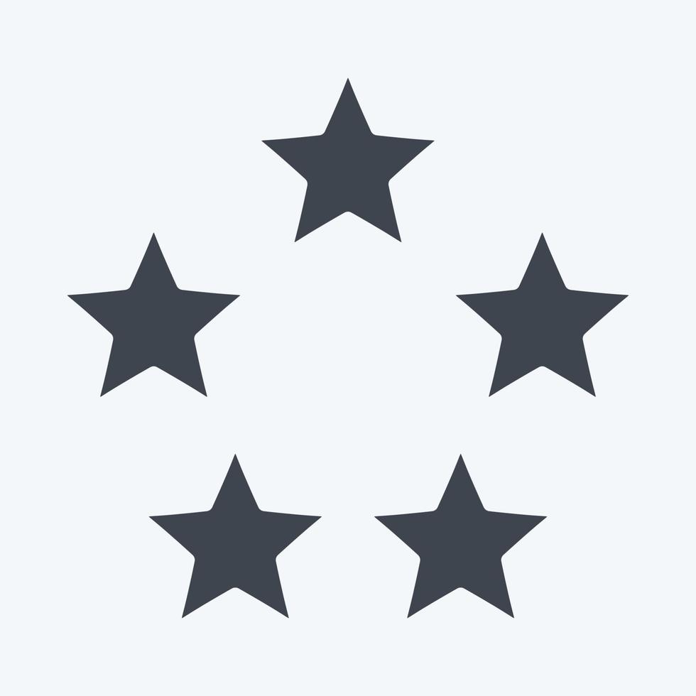 Icon Five Stars. related to Stars symbol. glyph style. simple design editable. simple illustration. simple vector icons