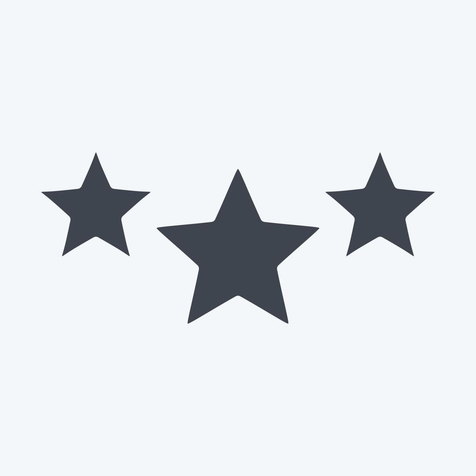 Icon 3 Stars. related to Stars symbol. glyph style. simple design editable. simple illustration. simple vector icons