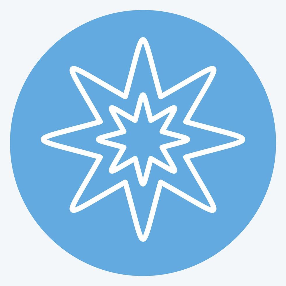 icono estrella de ocho puntas. relacionado con el símbolo de las estrellas. estilo de ojos azules. diseño simple editable. ilustración sencilla. iconos vectoriales simples vector