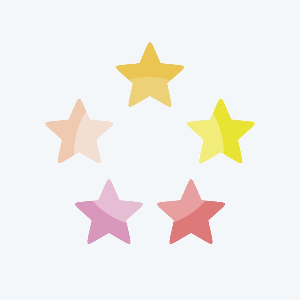Icon Five Stars. related to Stars symbol. flat style. simple design editable. simple illustration. simple vector icons