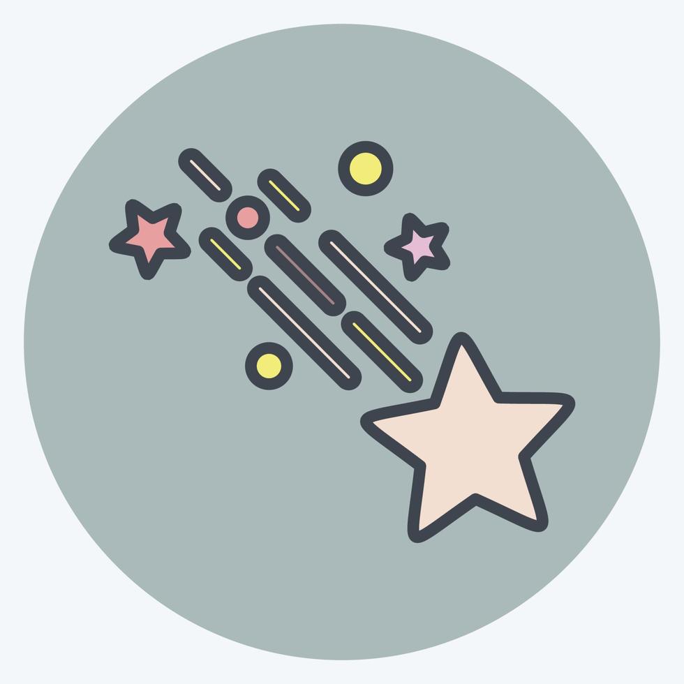 Icon Shooting Star. related to Stars symbol. color mate style. simple design editable. simple illustration. simple vector icons