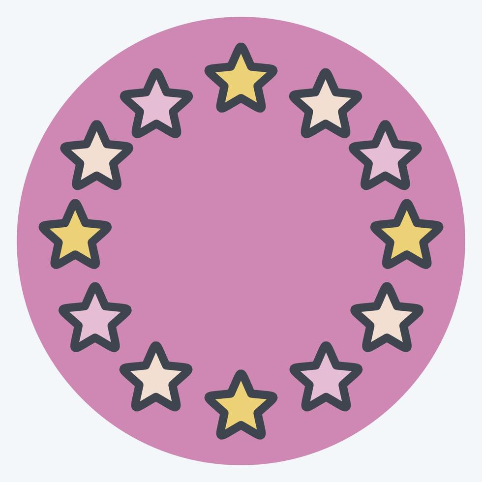 Icon EU Stars. related to Stars symbol. color mate style. simple design editable. simple illustration. simple vector icons