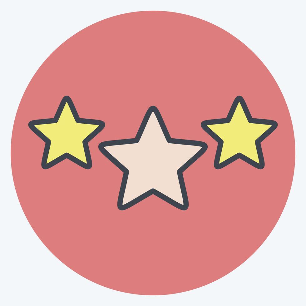 icono 3 estrellas. relacionado con el símbolo de las estrellas. estilo compañero de color. diseño simple editable. ilustración sencilla. iconos vectoriales simples vector