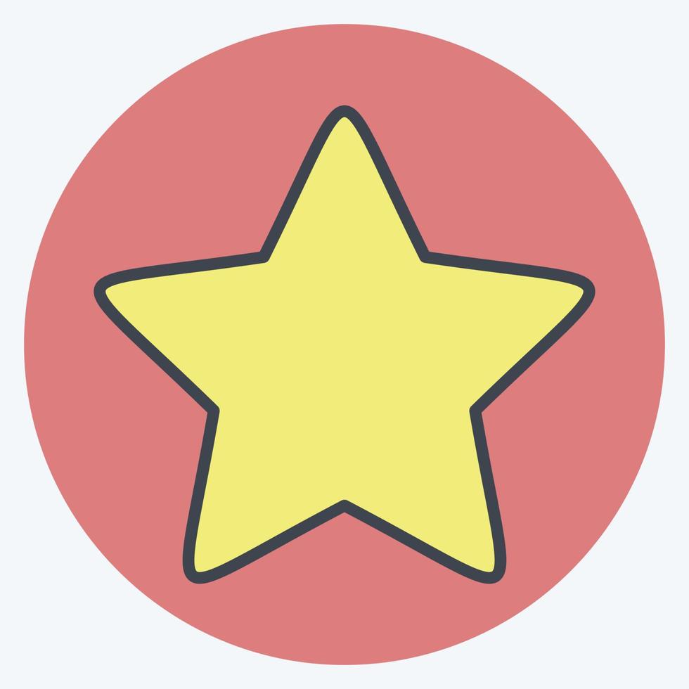 icono estrella 2. relacionado con el símbolo de las estrellas. estilo compañero de color. diseño simple editable. ilustración sencilla. iconos vectoriales simples vector