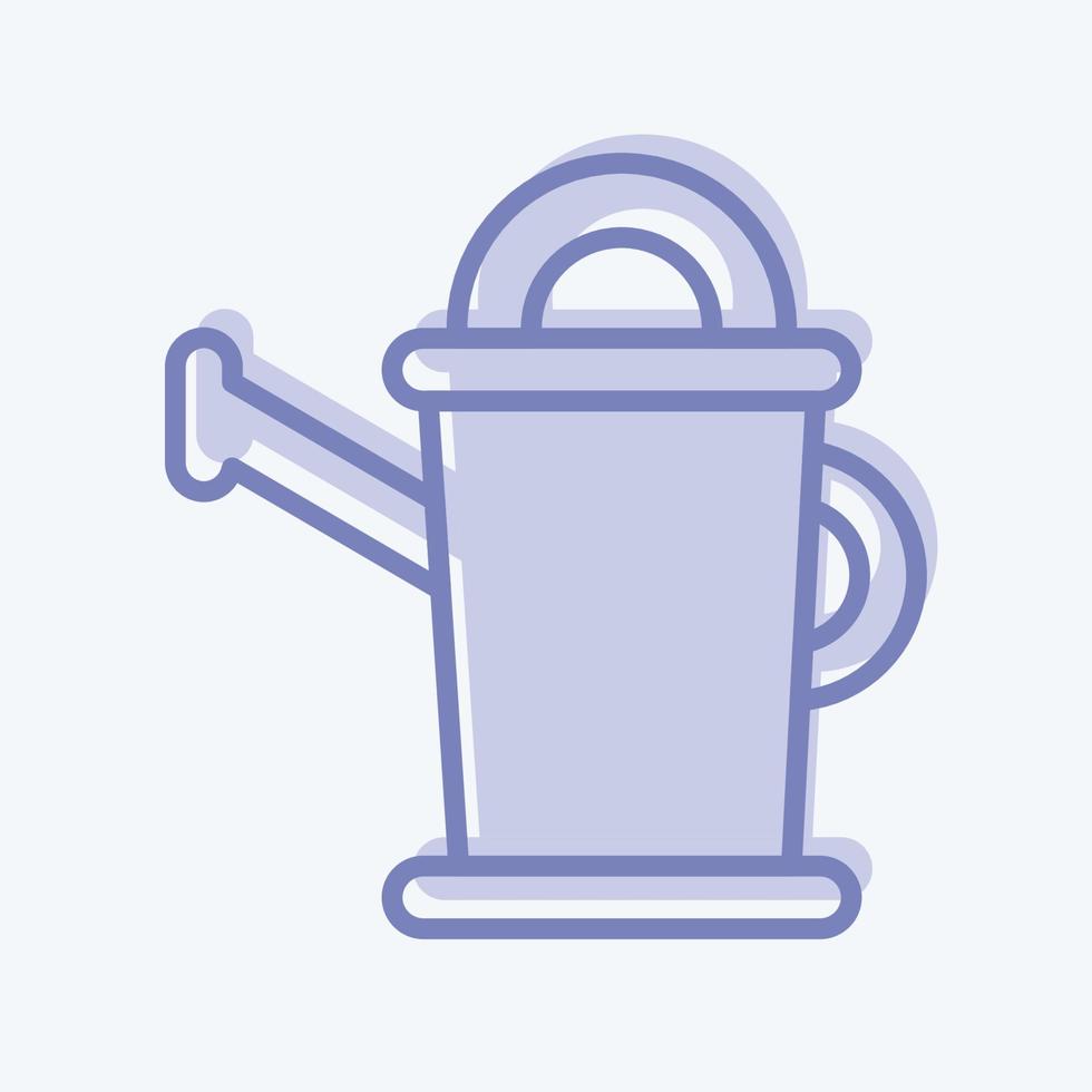 Icon Watering Can. related to Flora symbol. two tone style. simple illustration. plant. Oak. leaf. rose vector