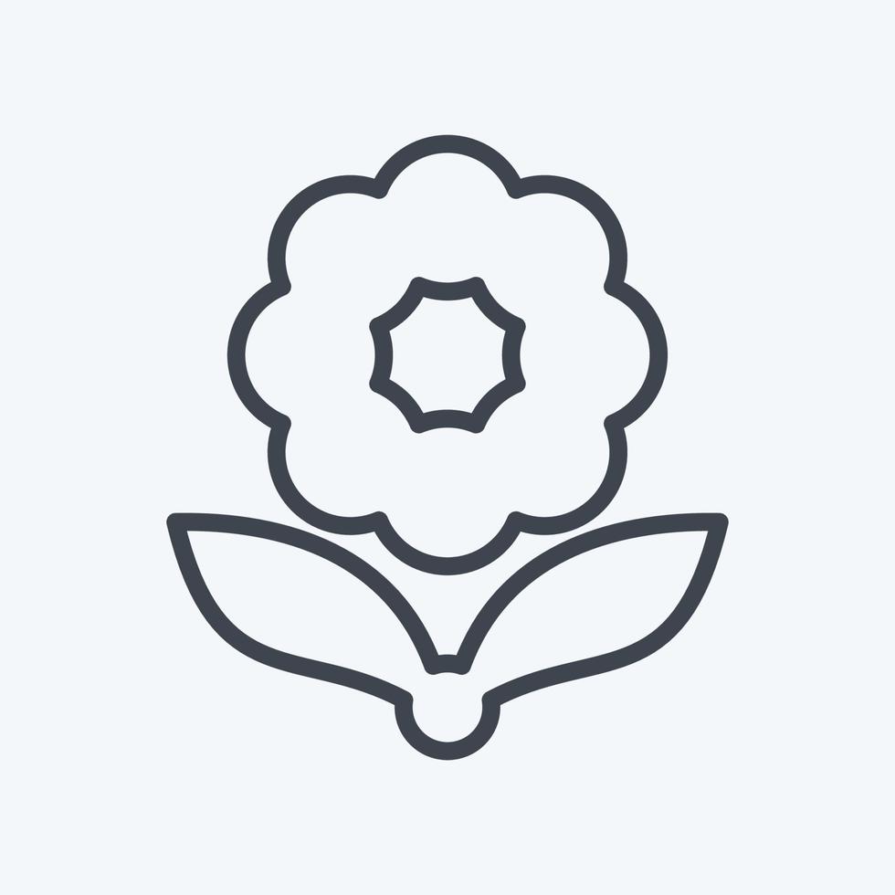 Icon Flower. related to Flora symbol. line style. simple illustration. plant. Oak. leaf. rose vector