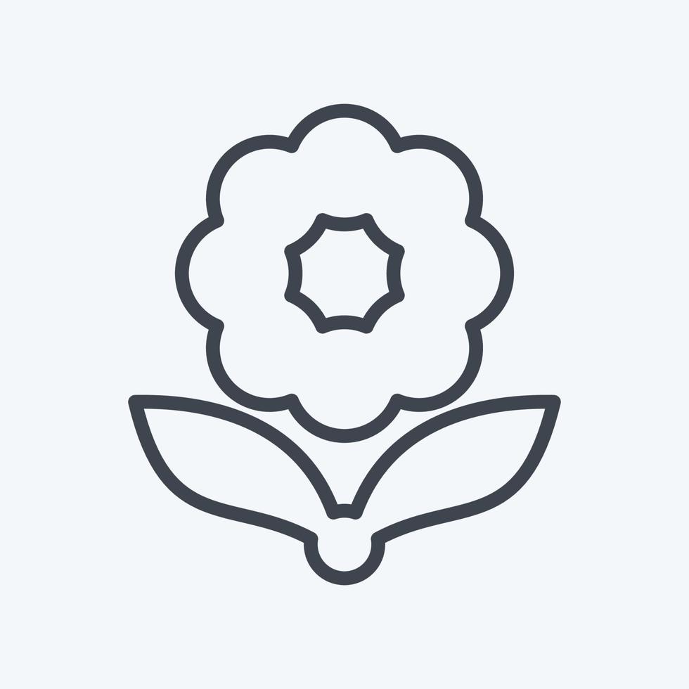 Icon Flower. related to Flora symbol. line style. simple illustration. plant. Oak. leaf. rose vector