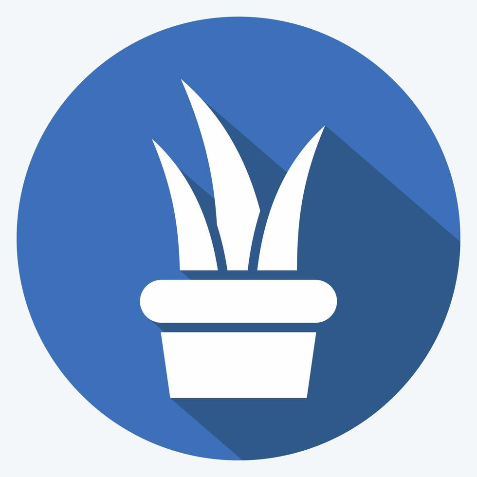 Icon Plant 2. related to Flora symbol. long shadow style. simple illustration. plant. Oak. leaf. rose vector