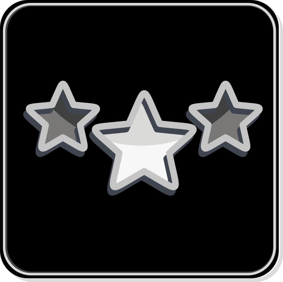 icono 3 estrellas. relacionado con el símbolo de las estrellas. estilo brillante. diseño simple editable. ilustración sencilla. iconos vectoriales simples vector