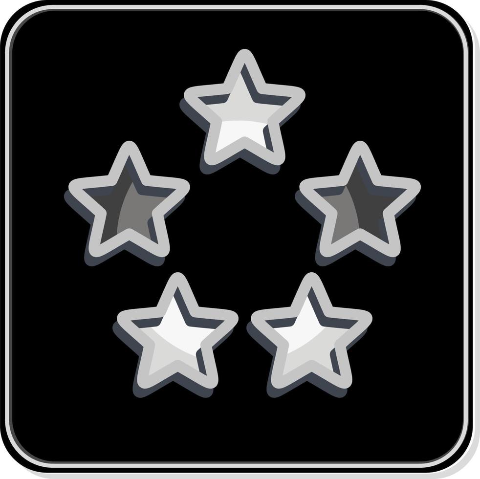 icono de cinco estrellas. relacionado con el símbolo de las estrellas. estilo brillante. diseño simple editable. ilustración sencilla. iconos vectoriales simples vector