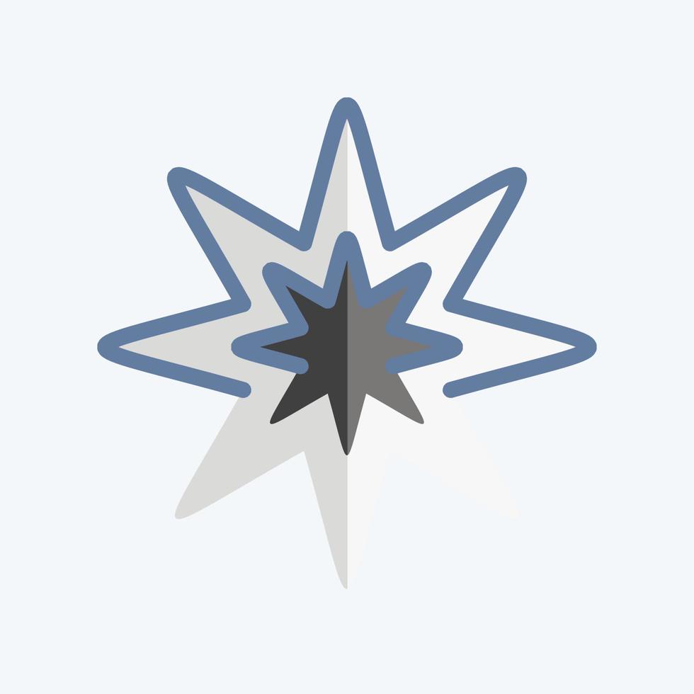 icono estrella de ocho puntas. relacionado con el símbolo de las estrellas. estilo garabato. diseño simple editable. ilustración sencilla. iconos vectoriales simples vector