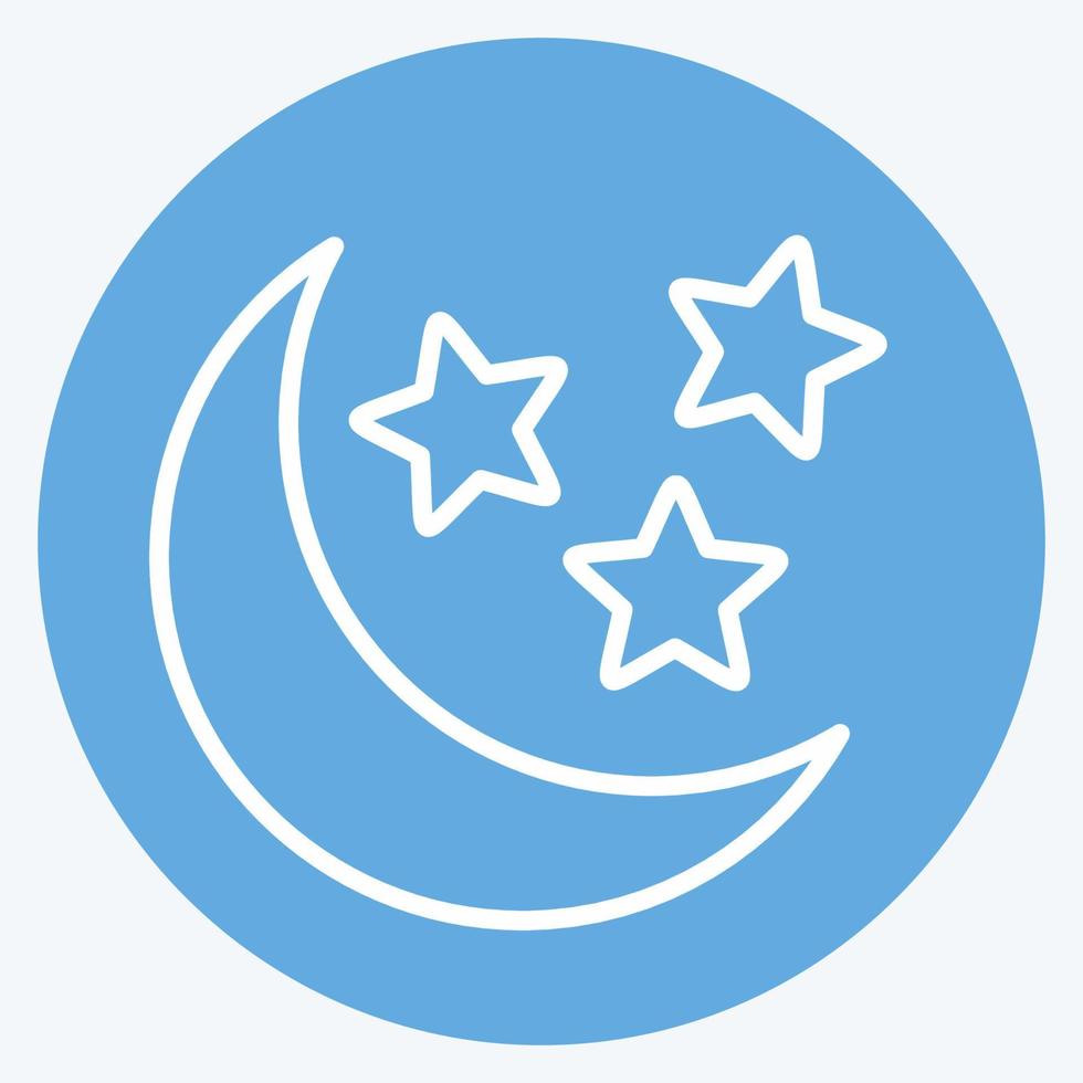 Icon Moon and Stars. related to Stars symbol. blue eyes style. simple design editable. simple illustration. simple vector icons