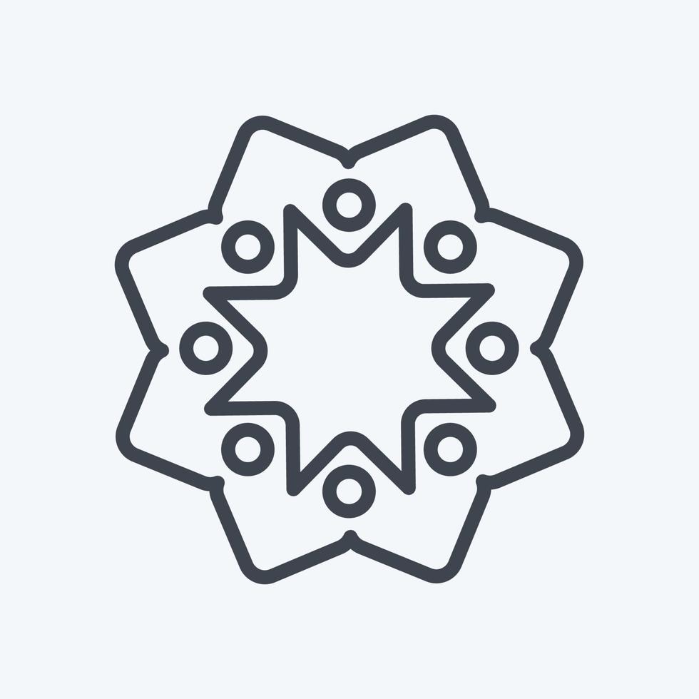 Icon Sun Flower. related to Flora symbol. line style. simple illustration. plant. Oak. leaf. rose vector