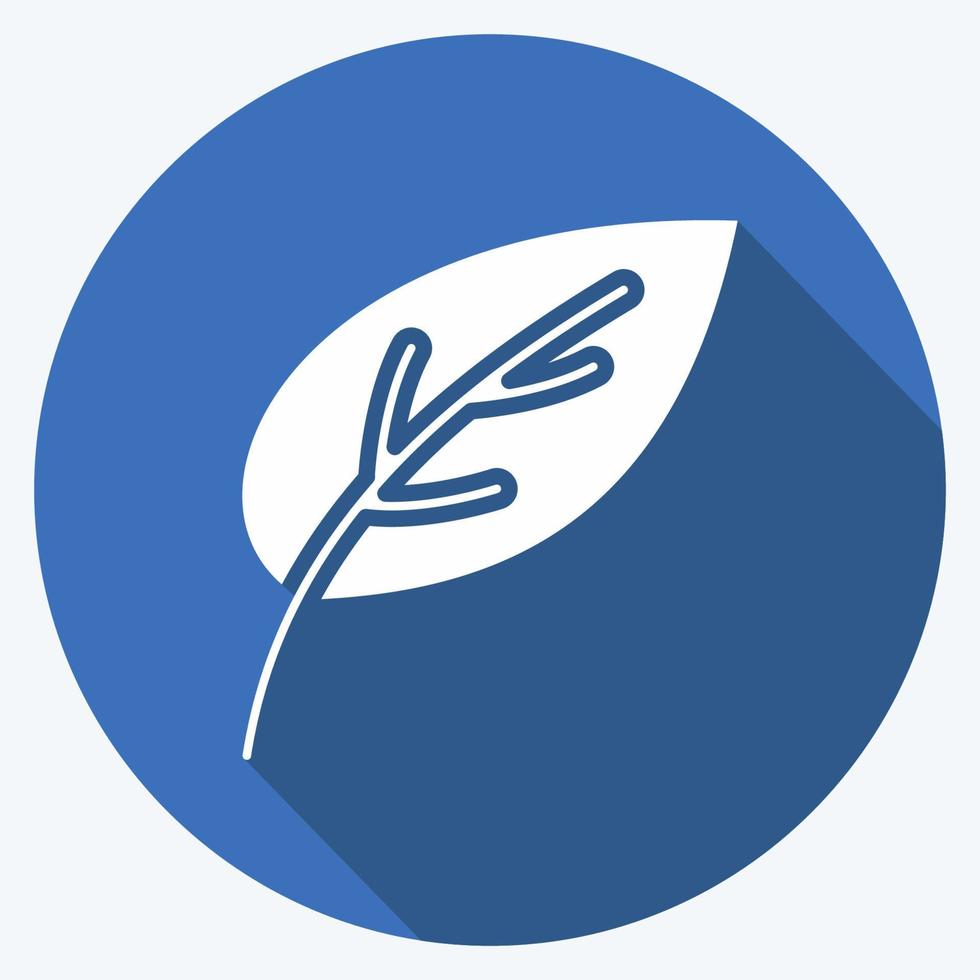 Icon Leaf. related to Flora symbol. long shadow style. simple illustration. plant. Oak. leaf. rose vector