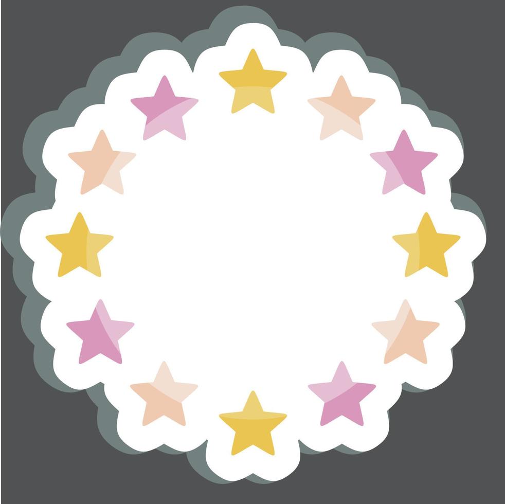 Sticker EU Stars. related to Stars symbol. simple design editable. simple illustration. simple vector icons