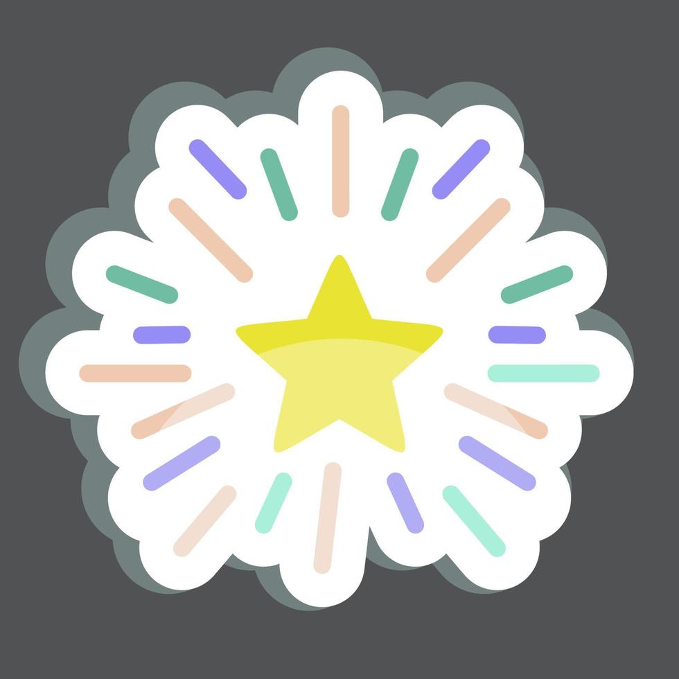 pegatina estrella con rayos. relacionado con el símbolo de las estrellas. diseño simple editable. ilustración sencilla. iconos vectoriales simples vector