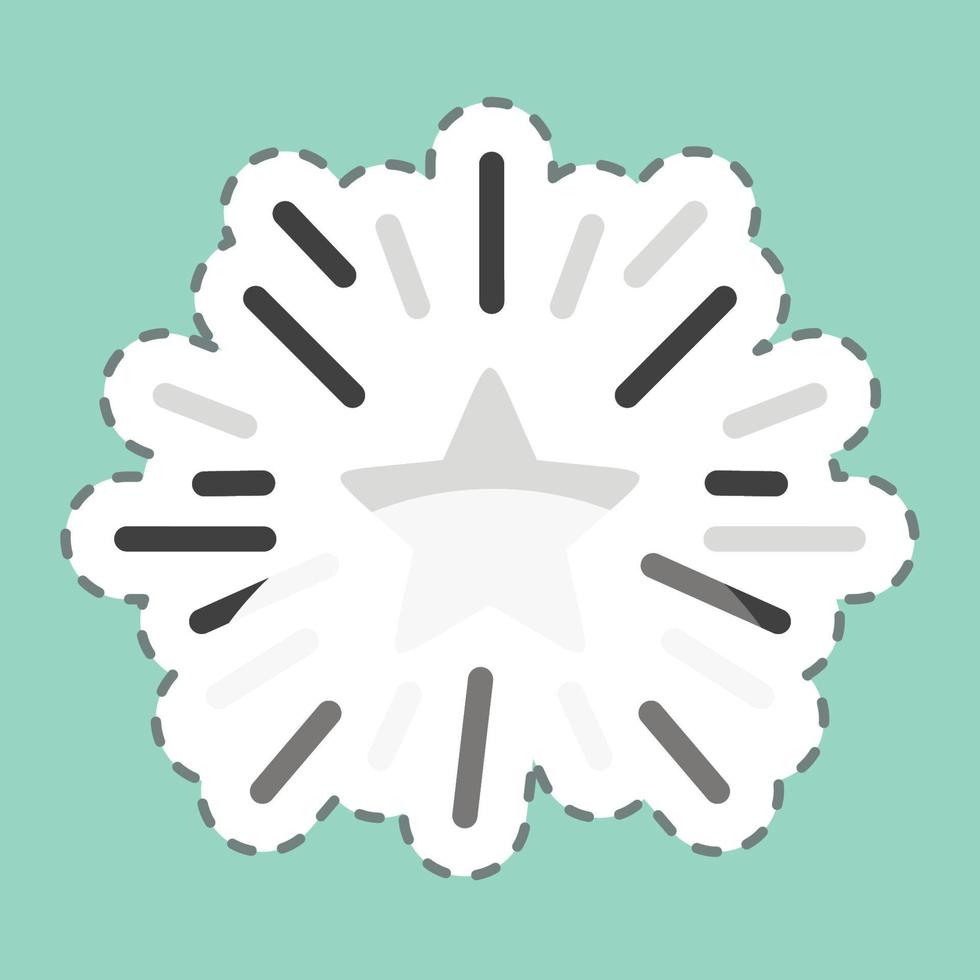 Sticker line cut Star with Rays. related to Stars symbol. simple design editable. simple illustration. simple vector icons