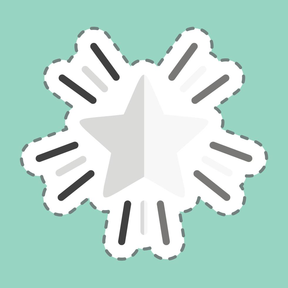 Sticker line cut Christmas Stars. related to Stars symbol. simple design editable. simple illustration. simple vector icons