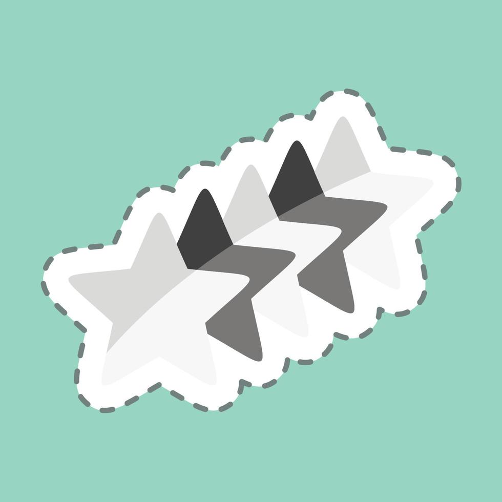 Sticker line cut S Stars. related to Stars symbol. simple design editable. simple illustration. simple vector icons