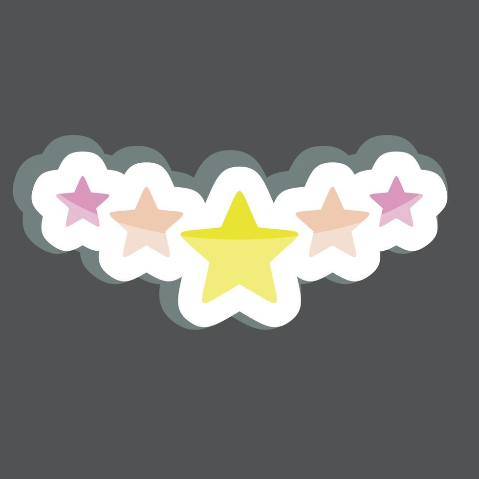 Sticker Five Stars Rating. related to Stars symbol. simple design editable. simple illustration. simple vector icons