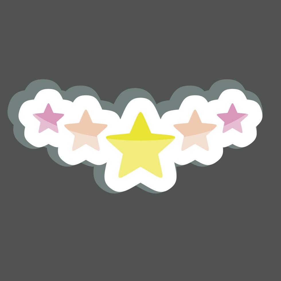 pegatina calificación de cinco estrellas. relacionado con el símbolo de las estrellas. diseño simple editable. ilustración sencilla. iconos vectoriales simples vector