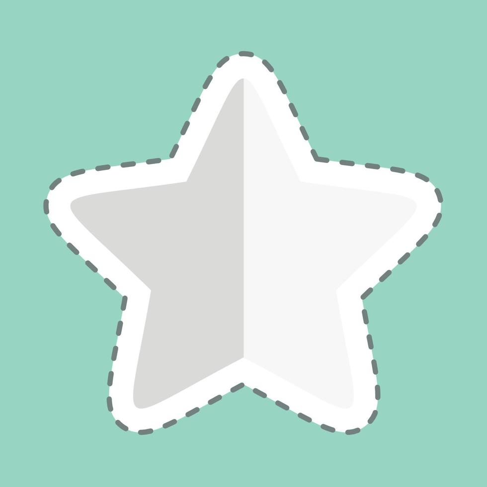 pegatina línea corte estrella 2. relacionado con el símbolo de estrellas. diseño simple editable. ilustración sencilla. iconos vectoriales simples vector