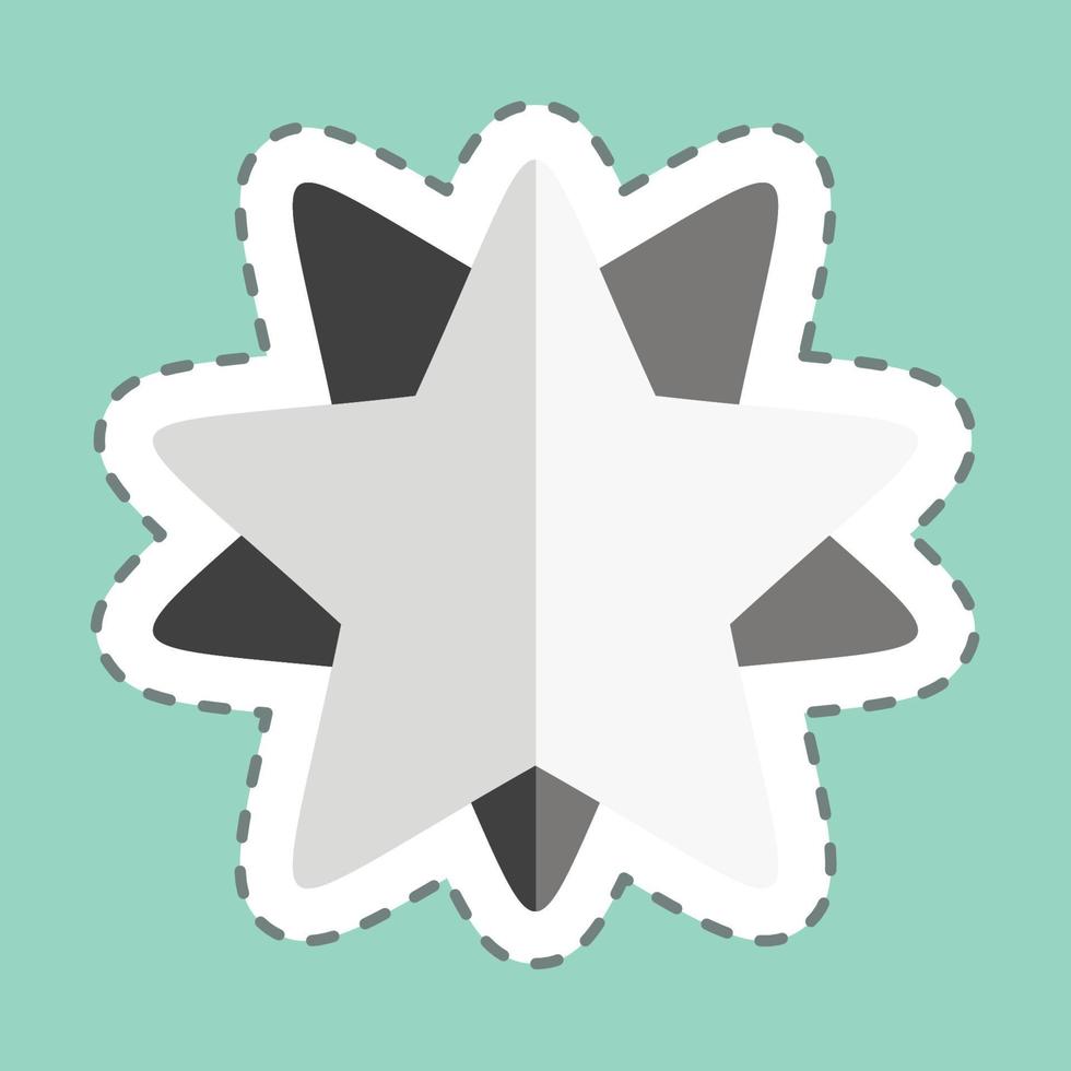 línea adhesiva cortada 10 estrellas puntiagudas. relacionado con el símbolo de las estrellas. diseño simple editable. ilustración sencilla. iconos vectoriales simples vector