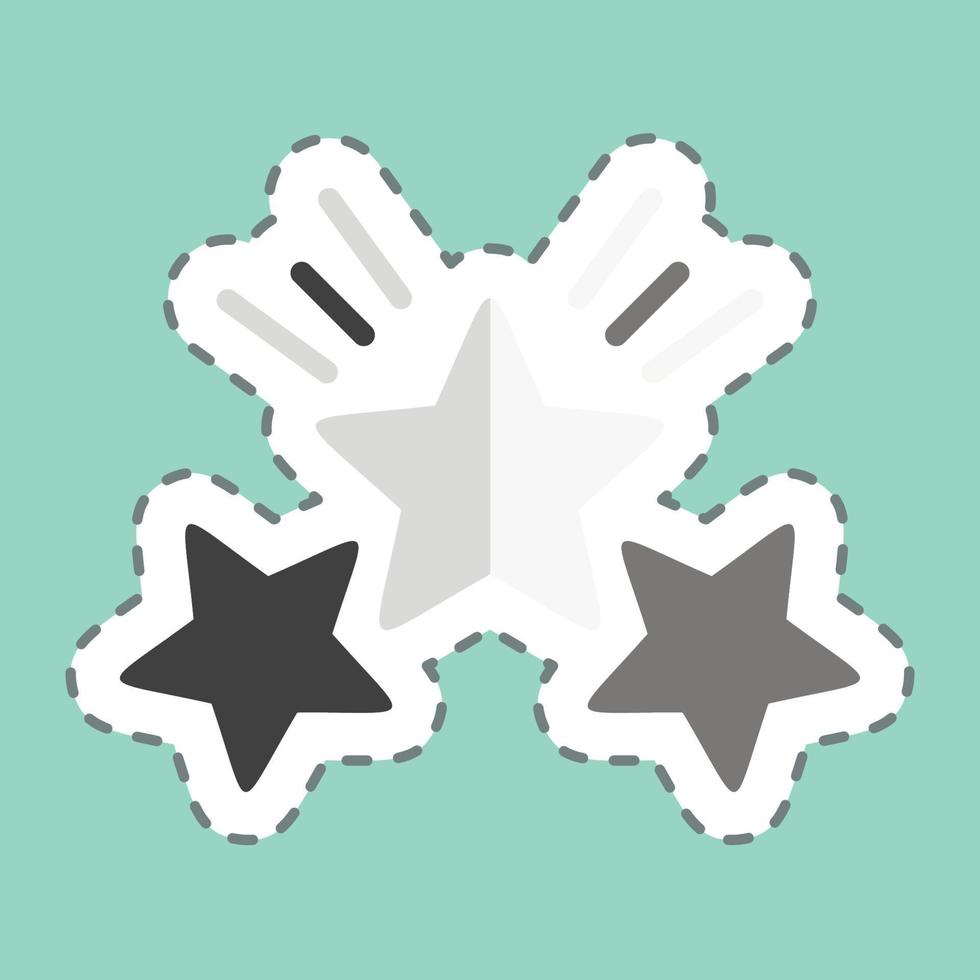 pegatina línea cortada premio estrella 2. relacionado con el símbolo de estrellas. diseño simple editable. ilustración sencilla. iconos vectoriales simples vector