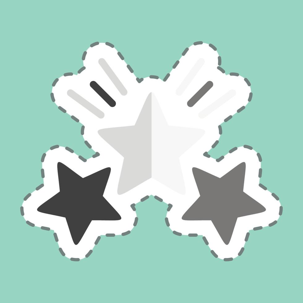 Sticker line cut Award Star 2. related to Stars symbol. simple design editable. simple illustration. simple vector icons