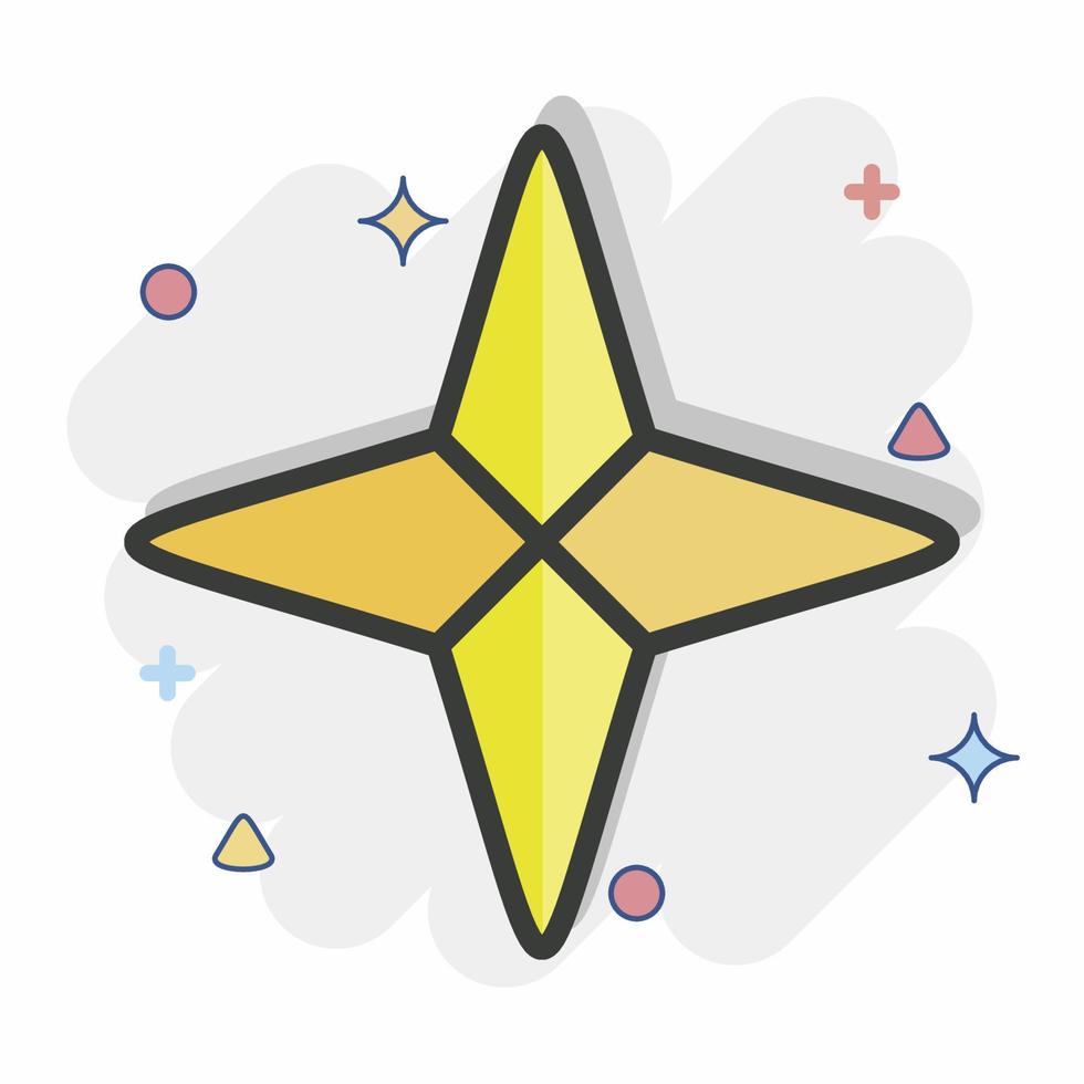 icono de estrellas de cuatro puntas. relacionado con el símbolo de las estrellas. estilo cómico diseño simple editable. ilustración sencilla. iconos vectoriales simples vector