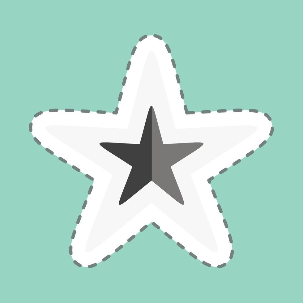 Sticker line cut Star. related to Stars symbol. simple design editable. simple illustration. simple vector icons