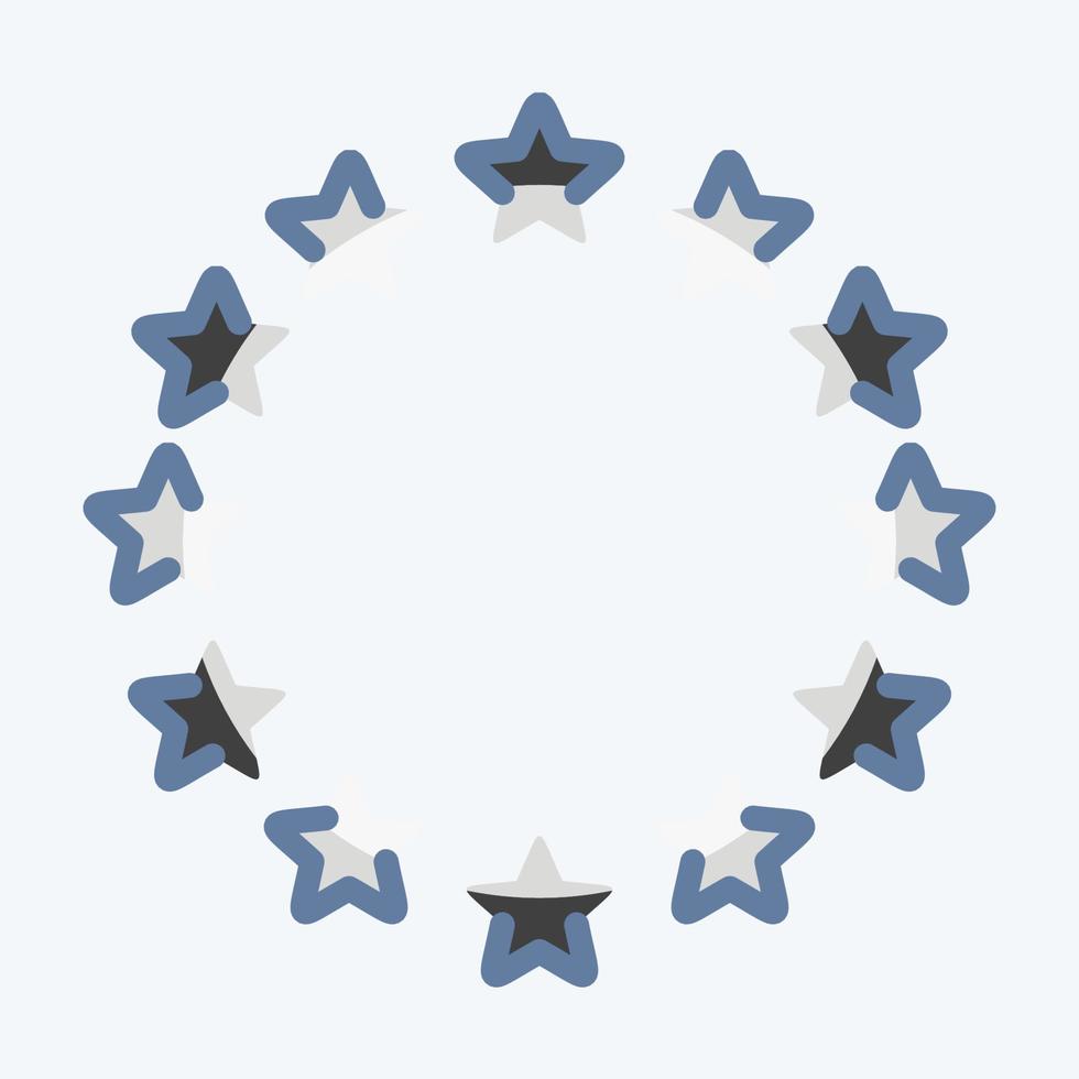 Icon EU Stars. related to Stars symbol. doodle style. simple design editable. simple illustration. simple vector icons
