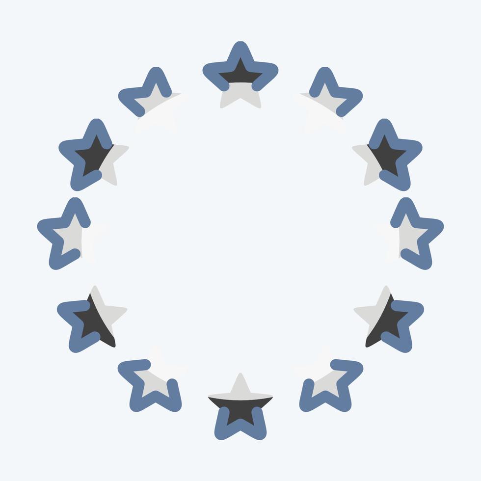 icono de estrellas de la UE. relacionado con el símbolo de las estrellas. estilo garabato. diseño simple editable. ilustración sencilla. iconos vectoriales simples vector