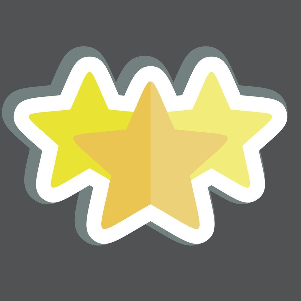 pegatina tres estrellas. relacionado con el símbolo de las estrellas. diseño simple editable. ilustración sencilla. iconos vectoriales simples vector