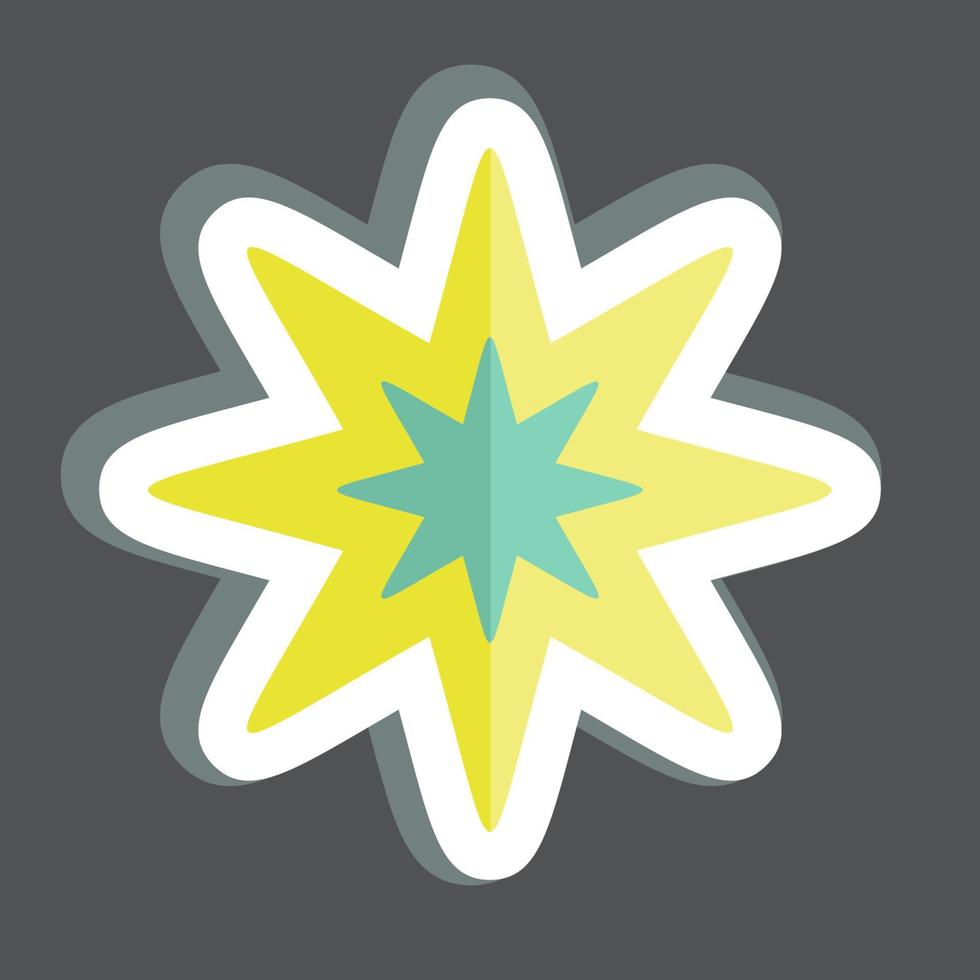 pegatina estrella de ocho puntas. relacionado con el símbolo de las estrellas. diseño simple editable. ilustración sencilla. iconos vectoriales simples vector