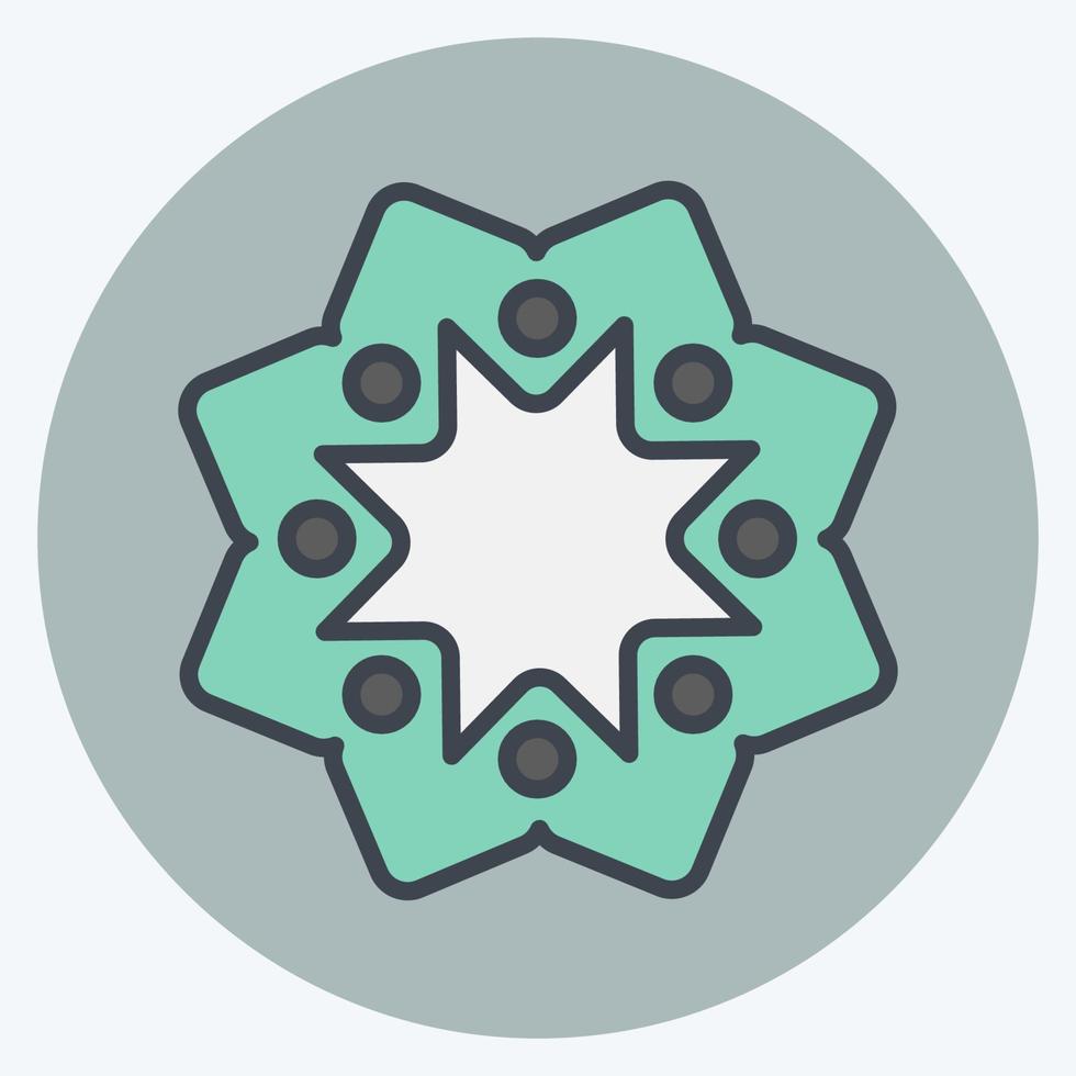 Icon Sun Flower. related to Flora symbol. color mate style. simple illustration. plant. Oak. leaf. rose vector