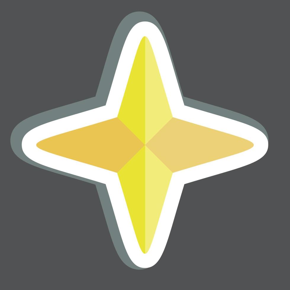 pegatina estrellas de cuatro puntas. relacionado con el símbolo de las estrellas. diseño simple editable. ilustración sencilla. iconos vectoriales simples vector