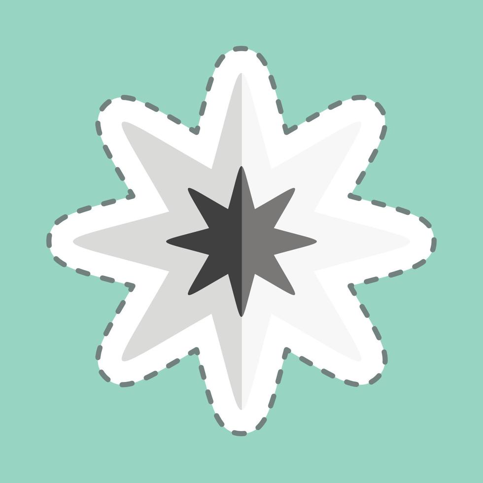 Sticker line cut Eight Pointed Star. related to Stars symbol. simple design editable. simple illustration. simple vector icons