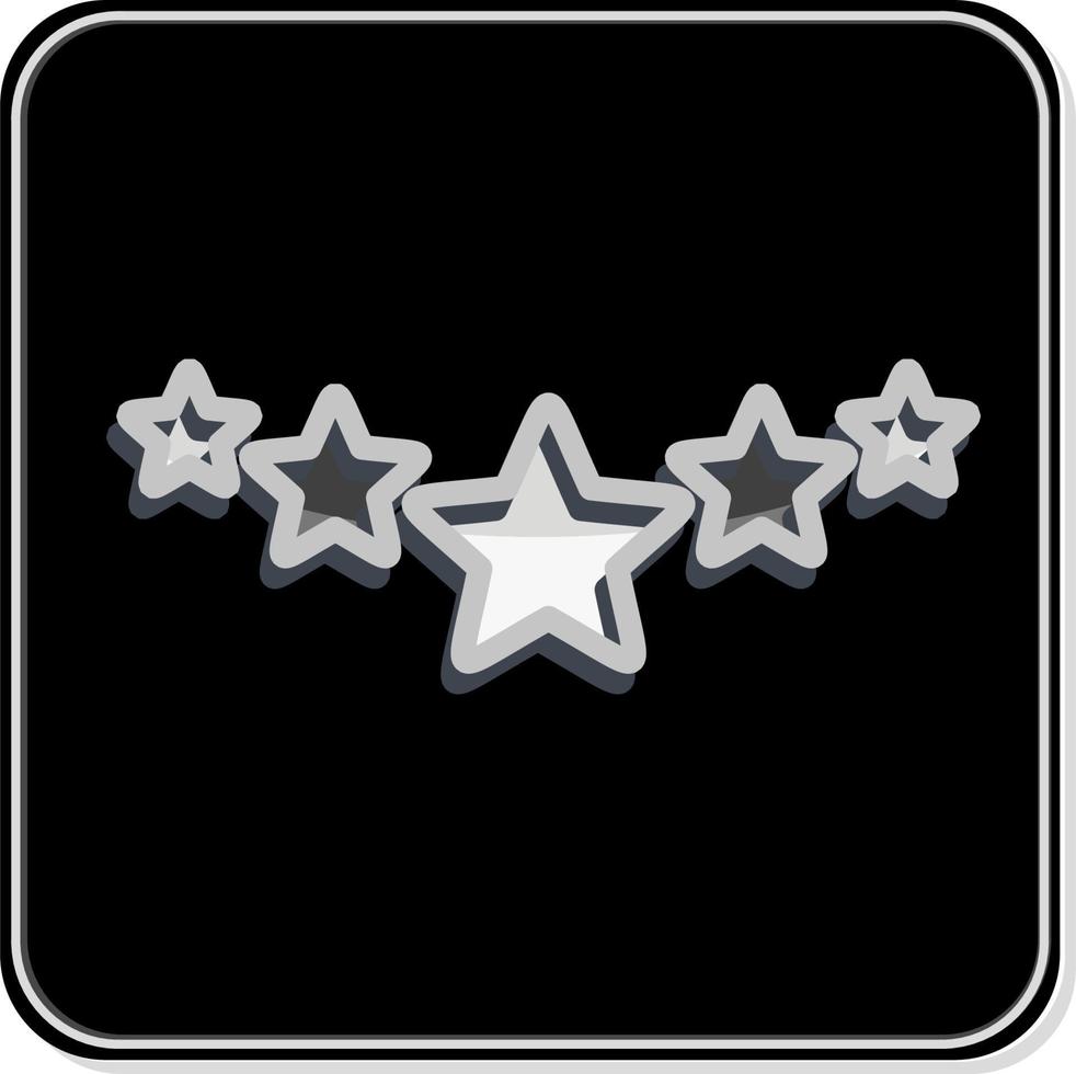 Icon Five Stars Rating. related to Stars symbol. Glossy Style. simple design editable. simple illustration. simple vector icons