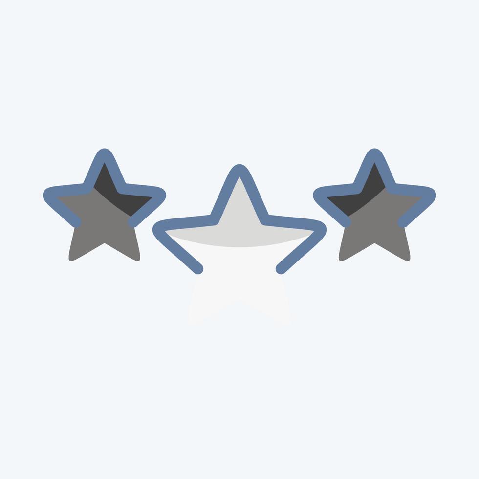 icono 3 estrellas. relacionado con el símbolo de las estrellas. estilo garabato. diseño simple editable. ilustración sencilla. iconos vectoriales simples vector