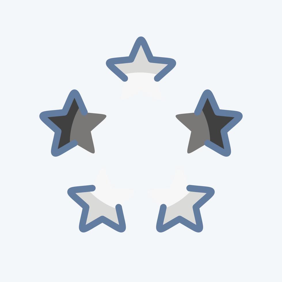 Icon Five Stars. related to Stars symbol. doodle style. simple design editable. simple illustration. simple vector icons