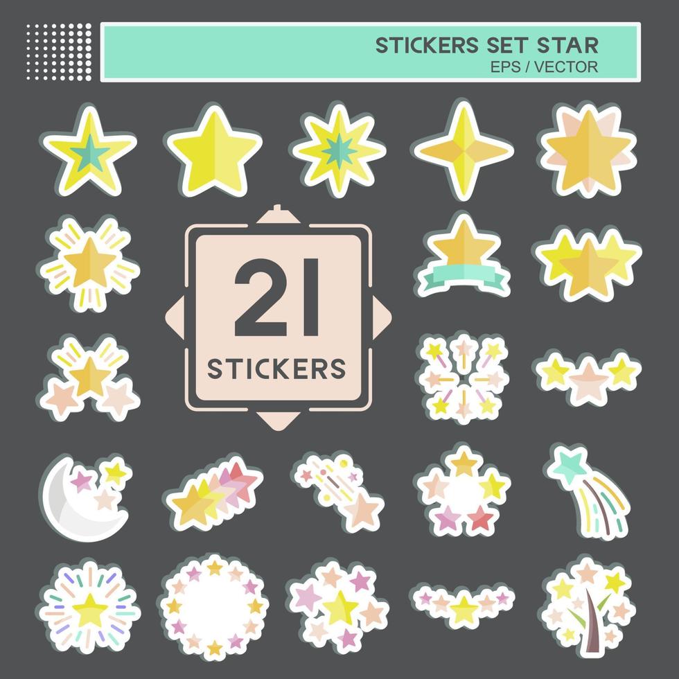 Sticker Set Stars. related to Stars symbol. simple design editable. simple illustration. simple vector icons