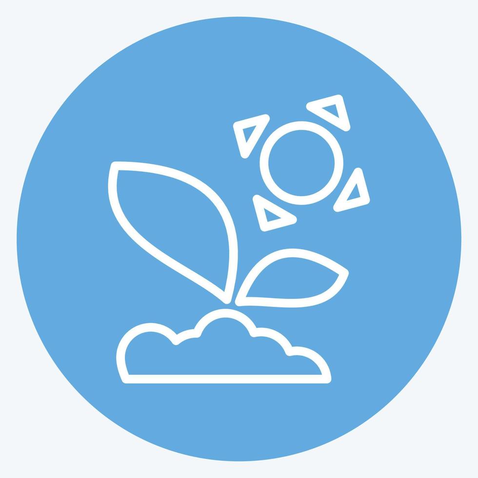 Icon Sprout 3. related to Flora symbol. blue eyes style. simple illustration. plant. Oak. leaf. rose vector