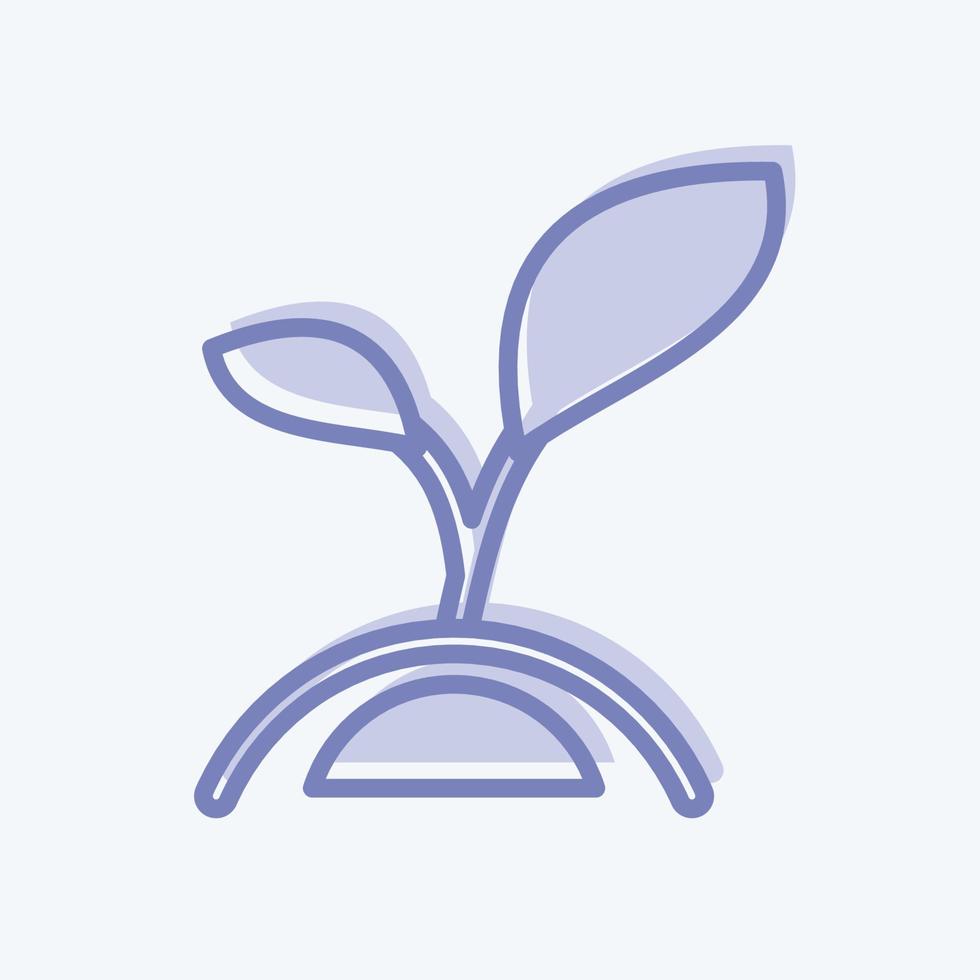 icono planta 3. relacionado con el símbolo de la flora. estilo de dos tonos. ilustración sencilla. planta. roble. hoja. rosa vector