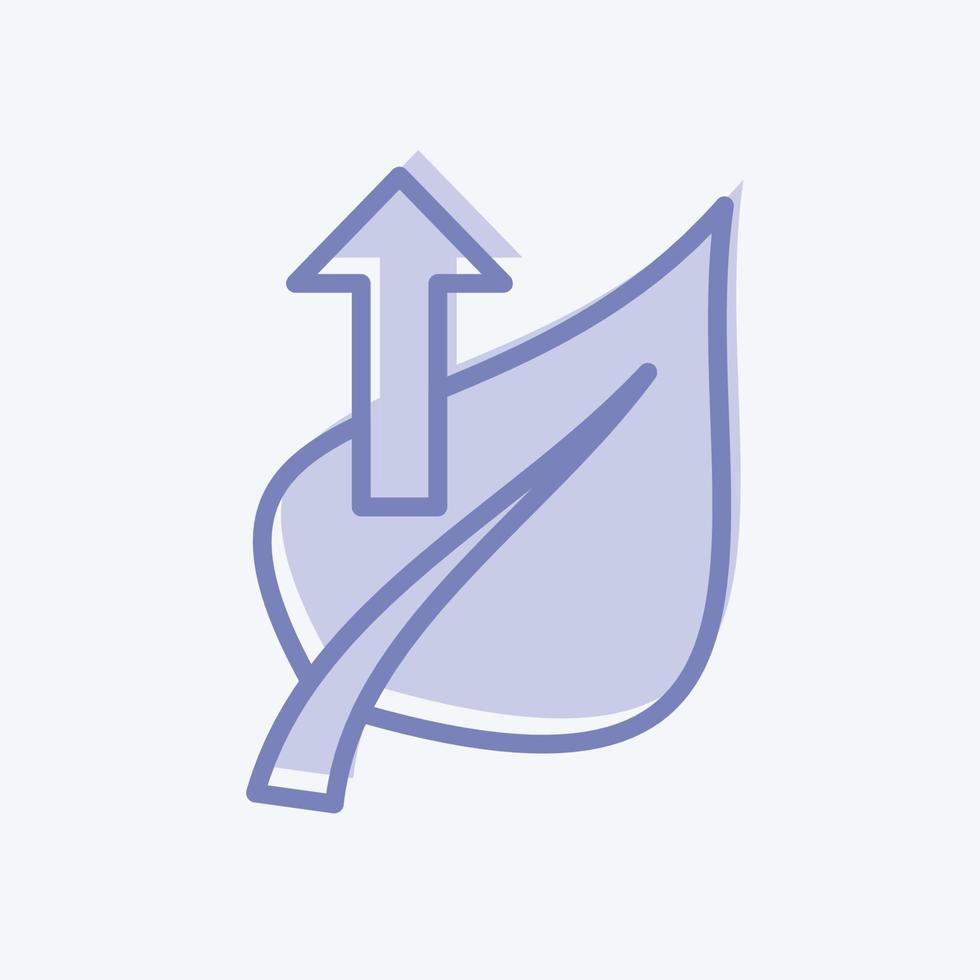 Icon Leaf 2. related to Flora symbol. two tone style. simple illustration. plant. Oak. leaf. rose vector