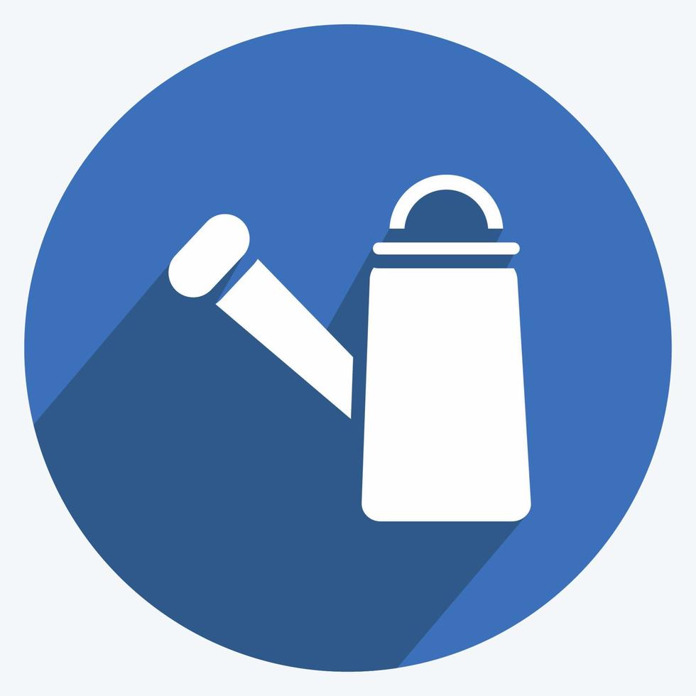 Icon Watering Can 2. related to Flora symbol. long shadow style. simple illustration. plant. Oak. leaf. rose vector
