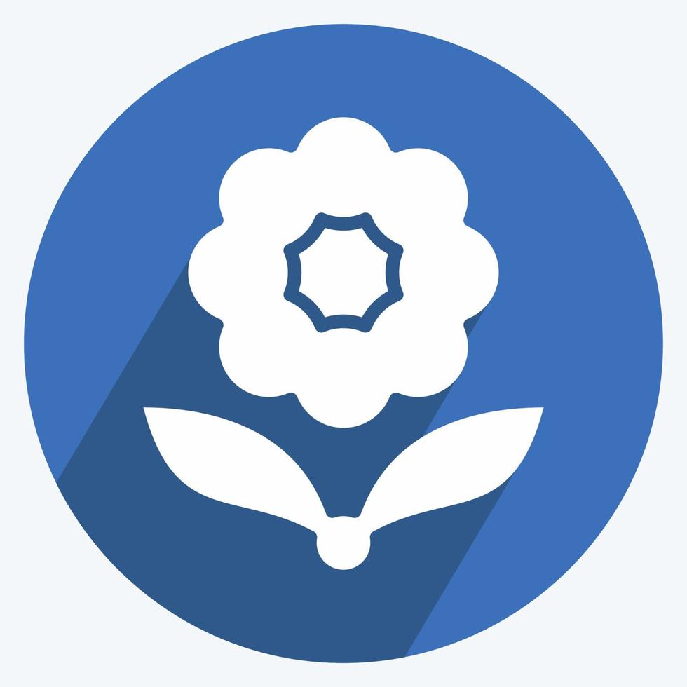 Icon Flower. related to Flora symbol. long shadow style. simple illustration. plant. Oak. leaf. rose vector