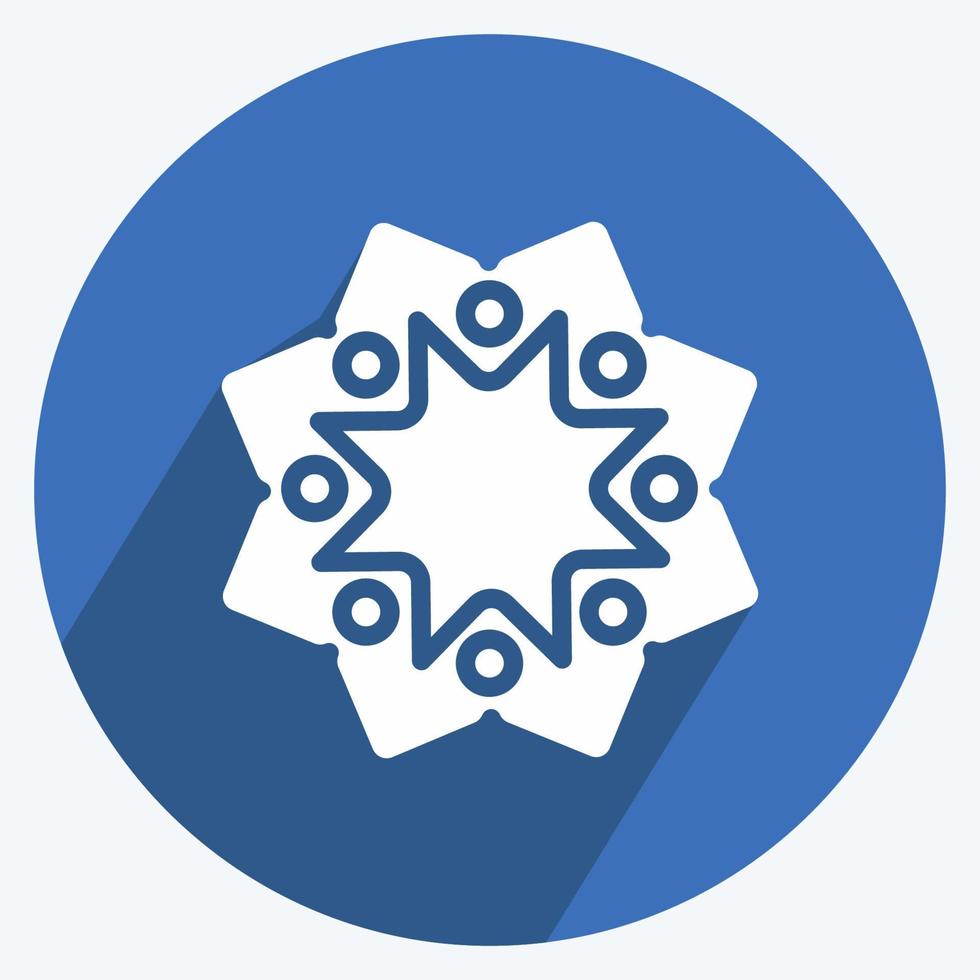 Icon Sun Flower. related to Flora symbol. long shadow style. simple illustration. plant. Oak. leaf. rose vector