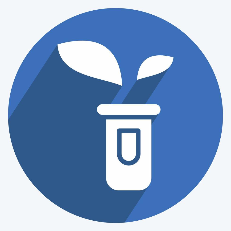 Icon Sprout. related to Flora symbol. long shadow style. simple illustration. plant. Oak. leaf. rose vector