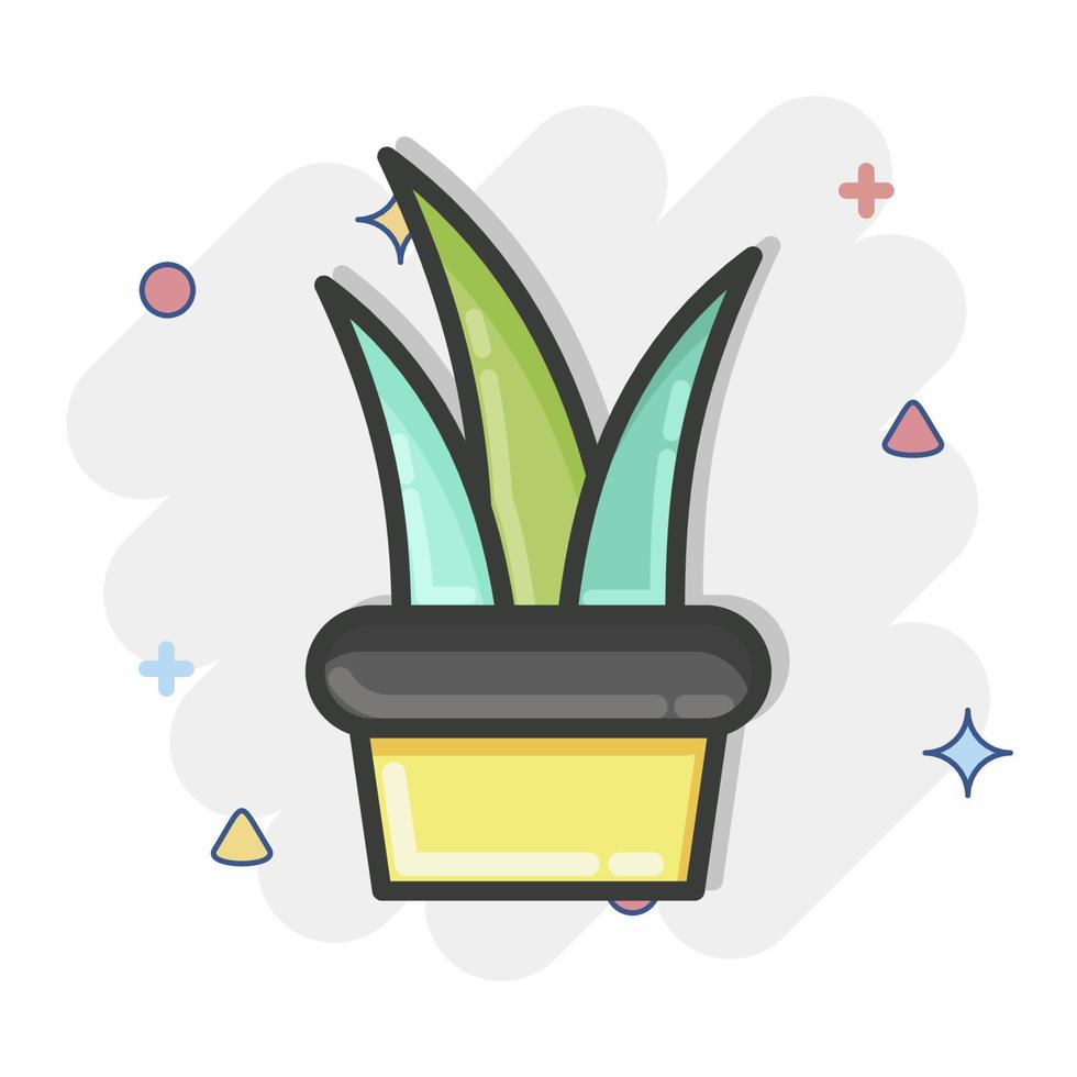icono planta 2. relacionado con el símbolo de la flora. estilo cómico ilustración sencilla. planta. roble. hoja. rosa vector